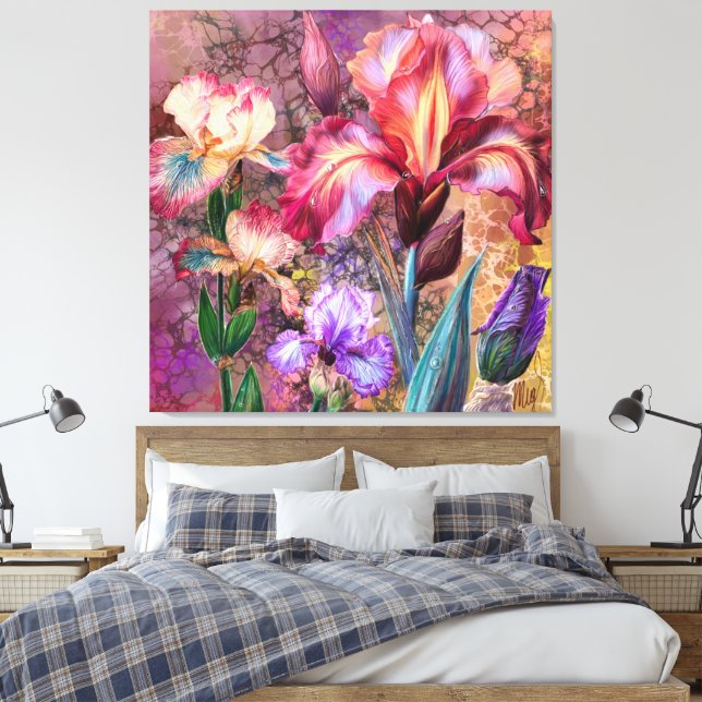 Impressão em Tela de Íris Coloridos (Insitu(Quarto))