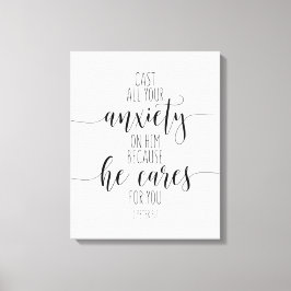 Impressão Em Tela Dê-Lhe Toda A Sua Ansiedade, 1 Peter 5:7