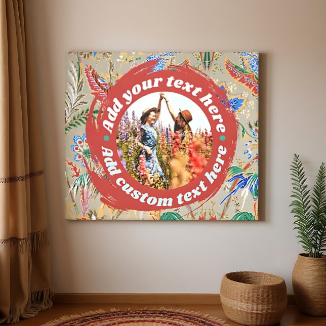 Impressão em Tela de Lona com Texto e Foto Persona (Custom Photo Text Canvas Print Fully Editable Large Wall Art Gift)