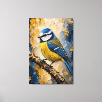 Impressão em Tela de Luxo com Impasto de Chapim Az