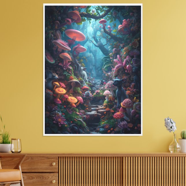 Impressão em tela de madeira psicodélica (Insitu(Sala de estar))