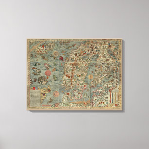 Impressão Em Tela De "mapa do porto Carta" do Velho Mundo