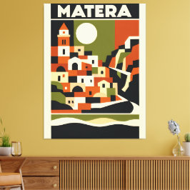 Impressão em tela de Matera Itália Poster de viage