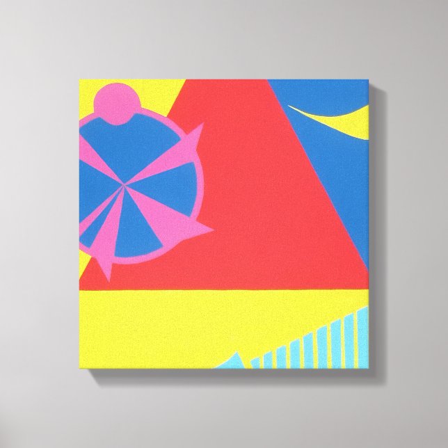 Impressão em Tela de Moinho de Vento Rosa Abstrato (Frente)