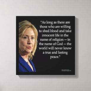 Impressão em Tela de Paz Verdadeira de Hillary Cli