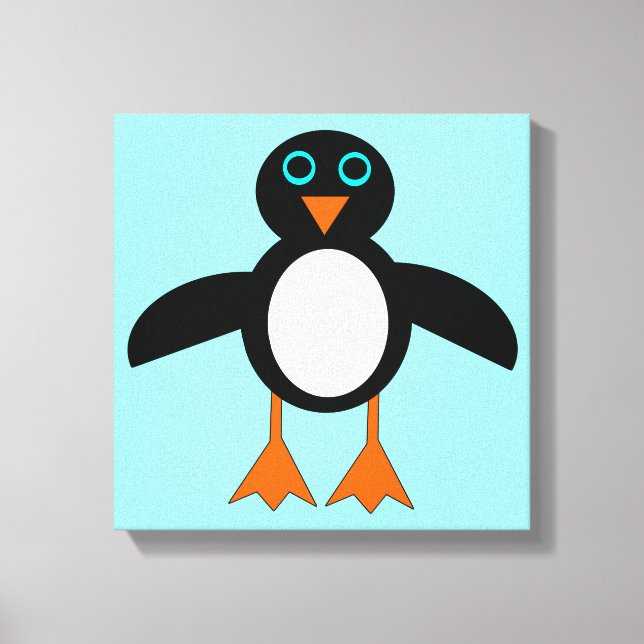 Impressão em Tela de Pinguim Fofo (Frente)