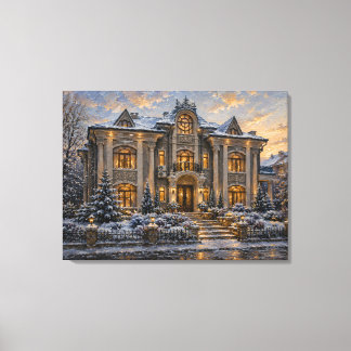 Impressão em tela de pintura a óleo de mansão vito