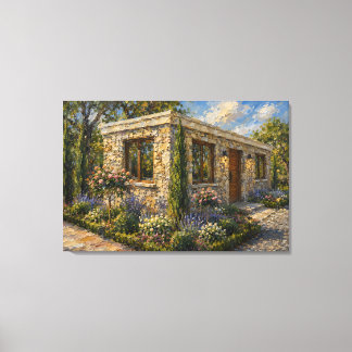 Impressão em Tela de Pintura a Óleo do Jardim da C