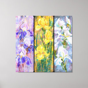 Impressão em Tela de Pintura de Três Íris Colorida
