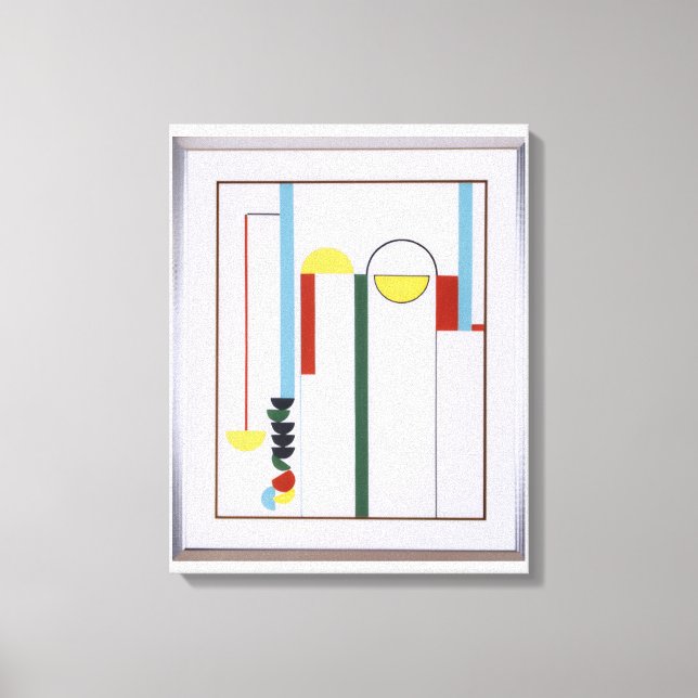 Impressão em Tela de Polea Abstrata Fundo Branco (Frente)