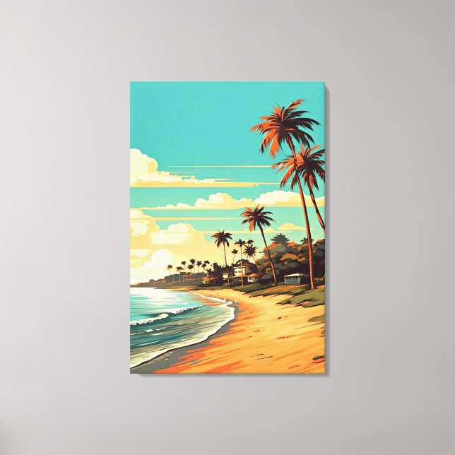 Impressão em Tela de Praia Tropical (Frente)