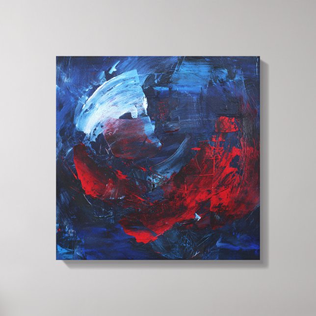 Impressão em Tela de Redemoinho Abstrato Vermelho  (Frente)