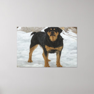Impressão em Tela de Rottweiler