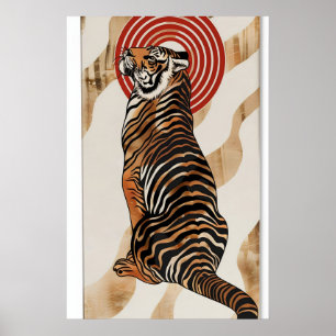 Impressão em Tela de Tigre Japonês Arte de Parede