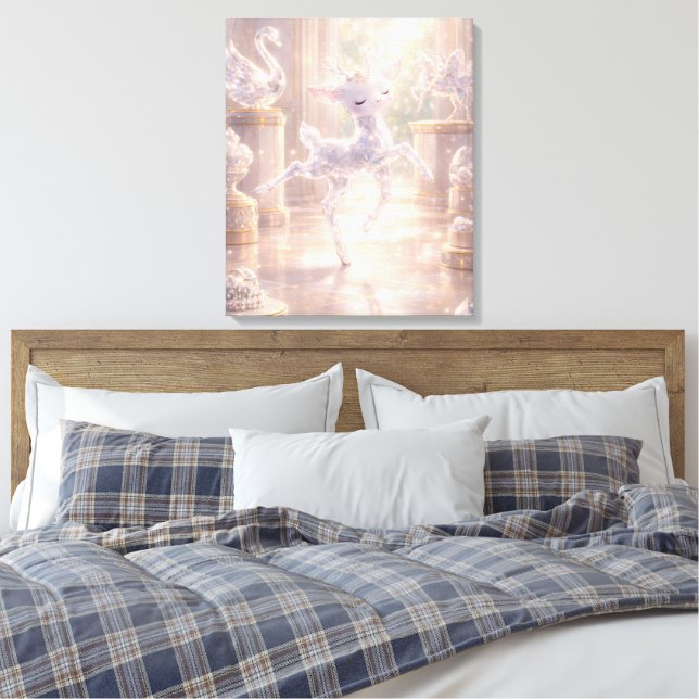 Impressão em tela de veado de cristal de ballet (Insitu(Quarto))