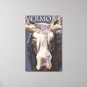 Impressão Em Tela De VermontMoose fim acima
