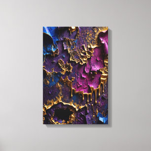 Impressão Em Tela Decaimento de Ouro Fundido - Textura Abstrata 3D V