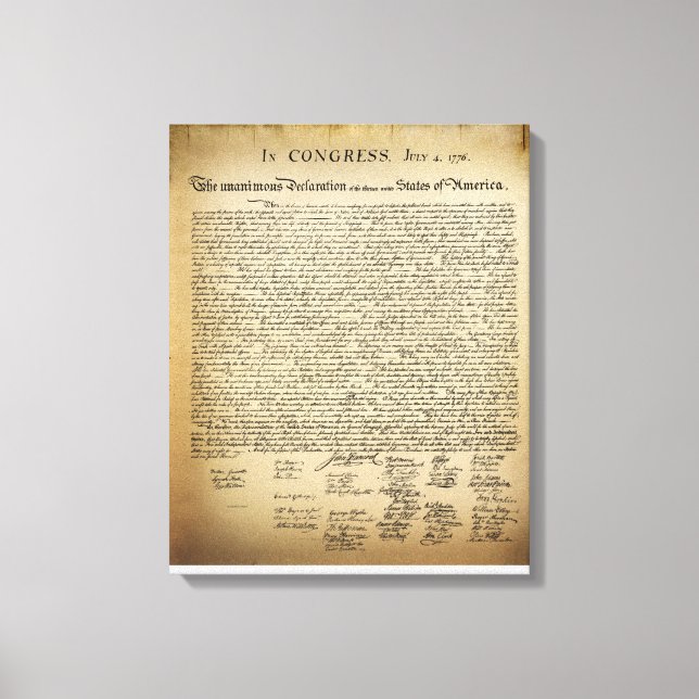 Impressão Em Tela Declaração de Independência Vintage (Frente)