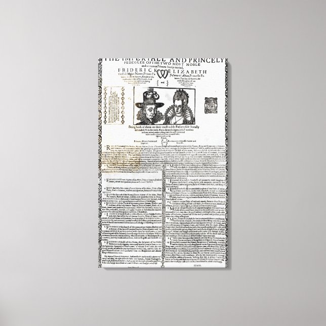 Impressão Em Tela Declaração do casamento de Frederick V (Frente)
