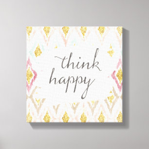 Impressão Em Tela Deco flexível V Think Happy