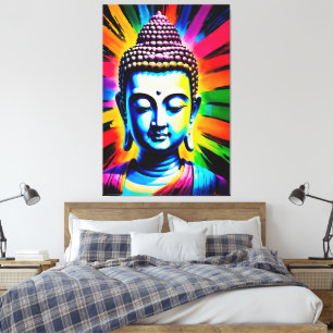 Impressão Em Tela Decor Buddha Neon