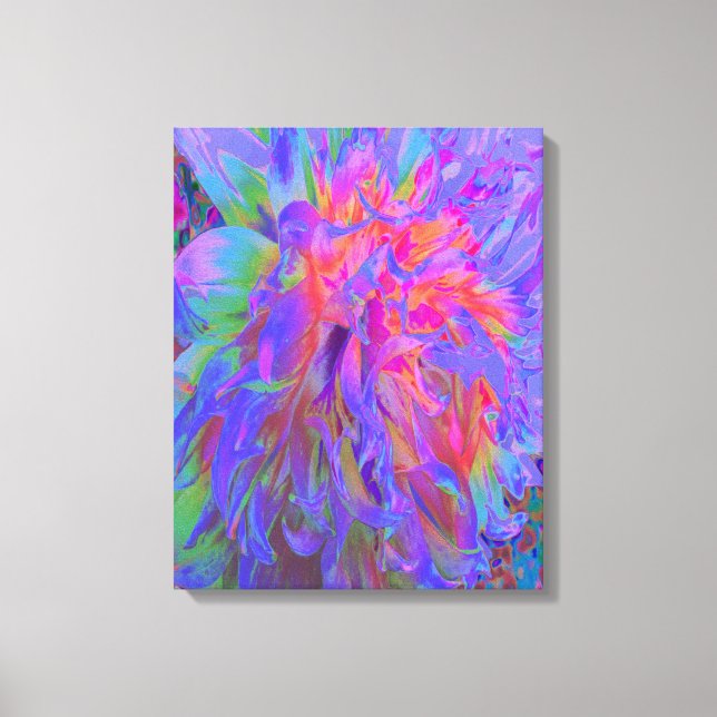 Impressão Em Tela Decorativa Psicodélica Elegante Dahlia Flower (Frente)