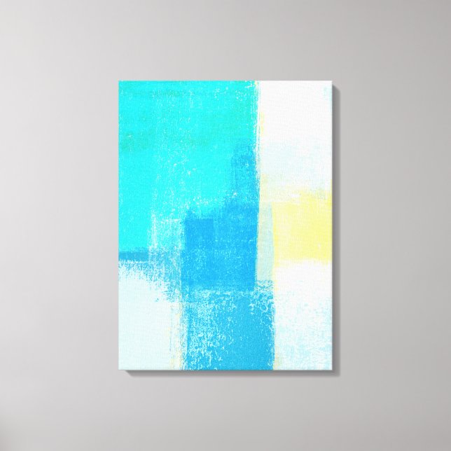 Impressão Em Tela "Deep Turquoise Abstrato Art" (Frente)