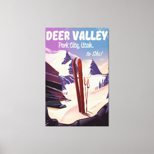 Impressão Em Tela Deer Valley, Park City, Utá, cartaz do viagem do