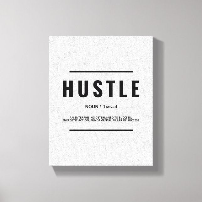Impressão Em Tela Definição de Hustle | Arte de Muro de Cotação Moti (Frente)