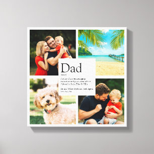 Impressão Em Tela Definição Moderna de Pai Personalizado com 4 Fotos