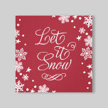 Impressão Em Tela Deixar nevar a tipografia da neve vermelha de inve<br><div class="desc">A Elegante design de canvas de arte sazonal de inverno apresenta o design "Deixe-a nevar" em um belo escrevendo de roteiro branco com uma moderna borda padronizada com floco de neve. A cor vermelha de fundo pode ser personalizada para coordenar com a decoração de feriado.</div>