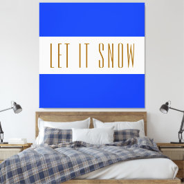 Impressão Em Tela Deixe-a nevar brilhante Blue Strips de inverno