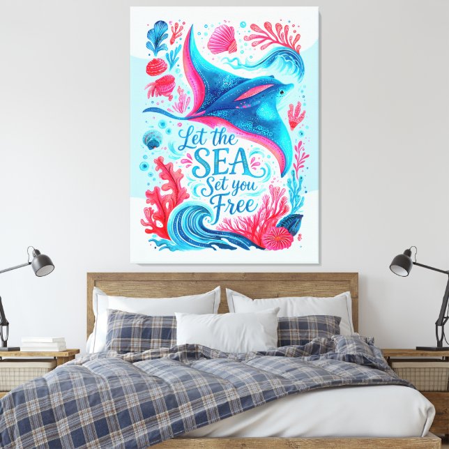 Impressão Em Tela Deixe o Mar Libertá-lo (Insitu(Quarto))