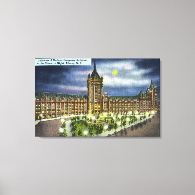 Impressão Em Tela Delaware e Hudson Co. Edifício à Noite (Frente)