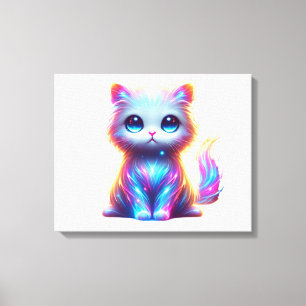 Impressão Em Tela Delícia Colorida de Gato