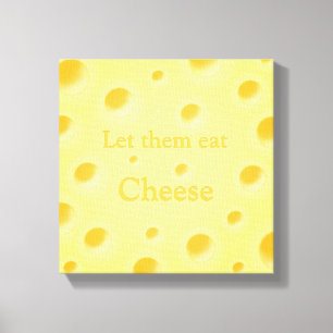 Impressão Em Tela Delicioso Queijo Suíço Amarelo com Texto Personali