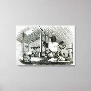 Impressão Em Tela Dentro de uma cabana de Tahitan