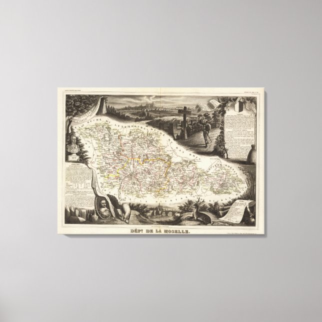 Impressão Em Tela Departamento de Moselle (Frente)