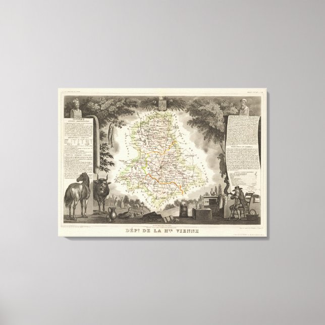 Impressão Em Tela Dept. De La Hte Vienne (Frente)