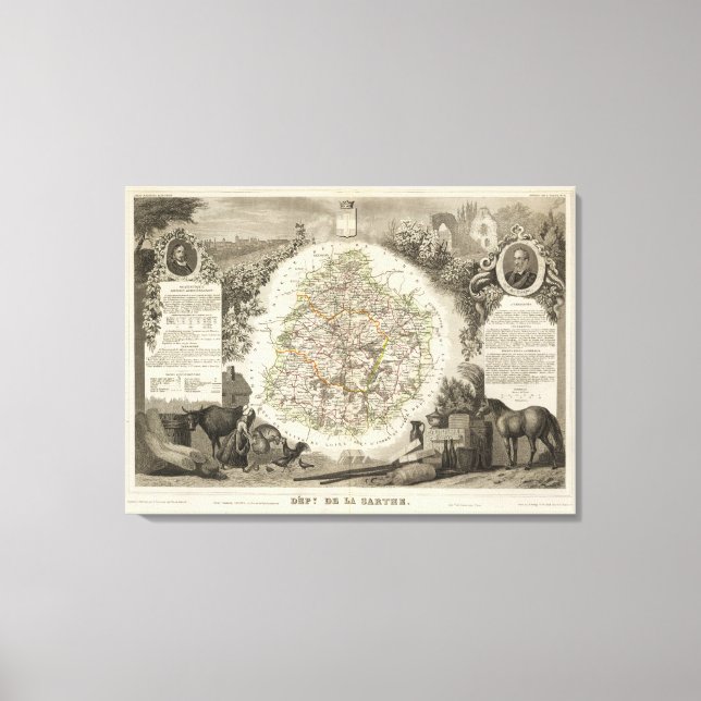 Impressão Em Tela Dept. De La Sarthe (Frente)