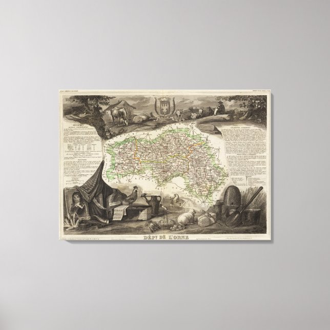 Impressão Em Tela Dept. De L'Orne (Frente)