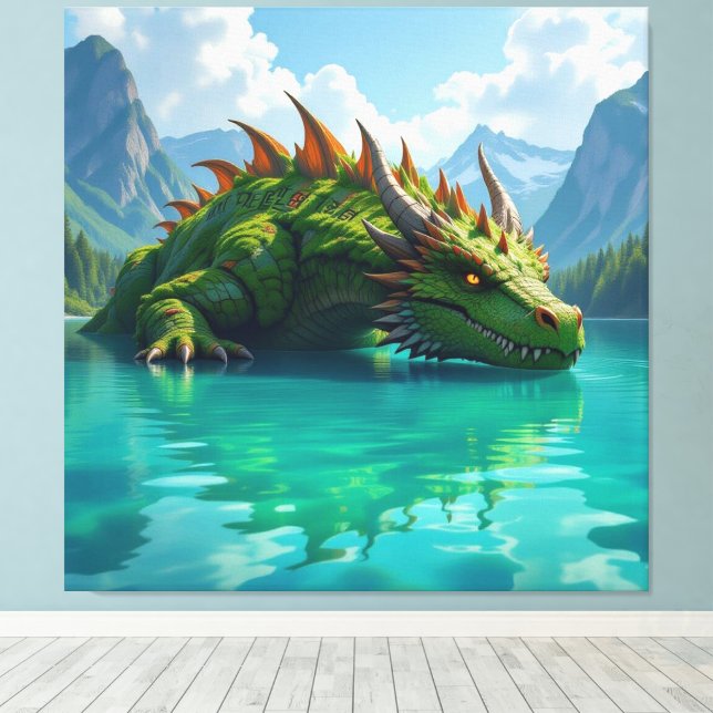 Impressão Em Tela Der Smaragd-Koloss des Sees   (Insitu(piso de madeira))