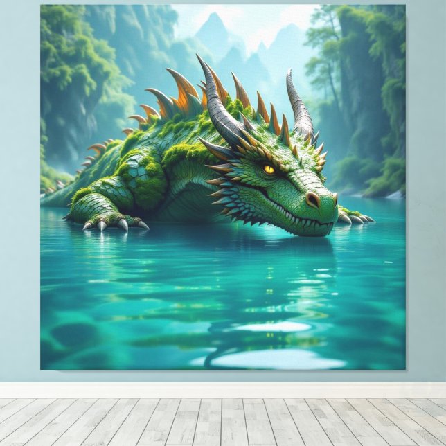 Impressão Em Tela  Der Smaragd-Koloss des Sees   (Insitu(piso de madeira))