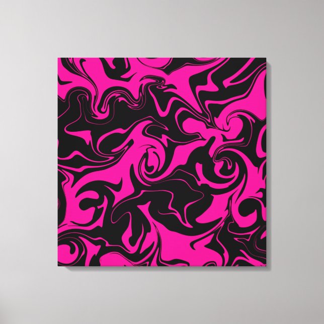 Impressão Em Tela Derramar - Magenta e preto (Frente)