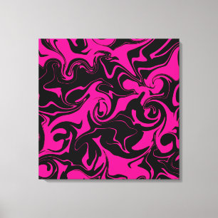 Impressão Em Tela Derramar - Magenta e preto