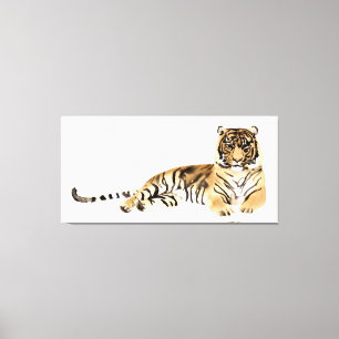 Impressão Em Tela Descarte de Tigre de Aquarela