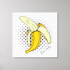 Impressão Em Tela Descascar Banana Fruta Popart em Pontos de Meiotom