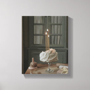 Impressão Em Tela Desejos de Aniversário   Pintura de Bolo