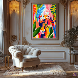 Impressão Em Tela Desempenho Colorido da Orquestra em Estilo Fauvist