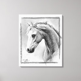 Impressão Em Tela Desenho a carvão de cabeça de cavalo Arte equina